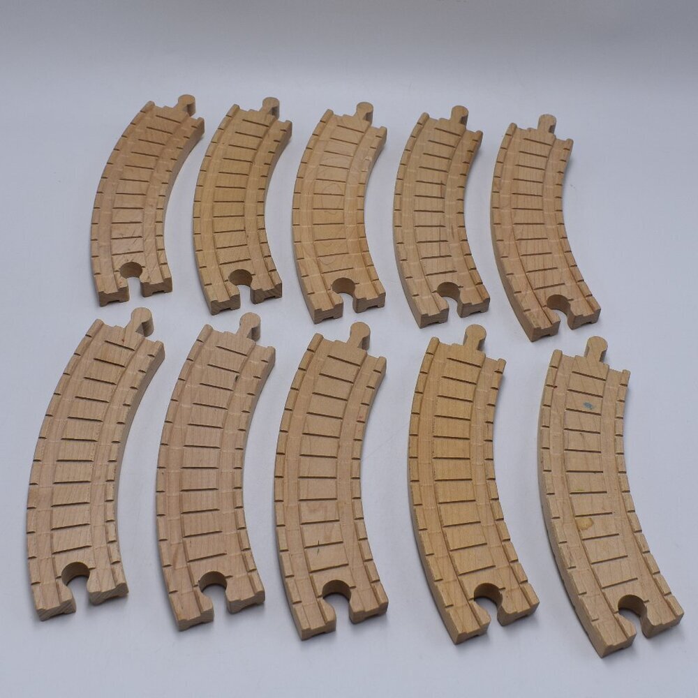 6" Clickity Clack Curved Wooden Track x 10 Thomas & Friends Wooden Railw…